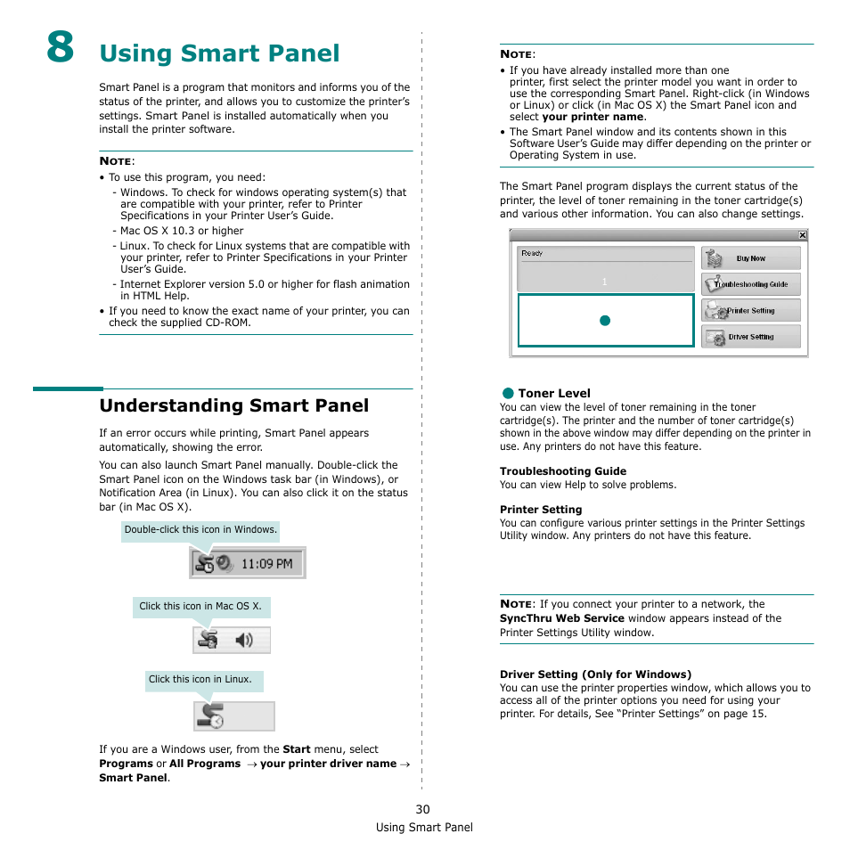 Using smart panel, Understanding smart panel, Chapter 8 | Sing, Mart, Anel | Muratec Multi Functional Printer MFX-C2500 User Manual | Page 141 / 160