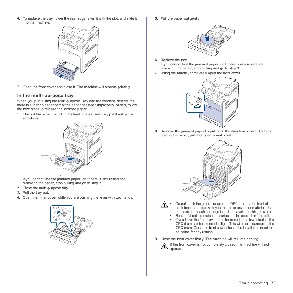 In the multi-purpose tray | Muratec Multi Functional Printer MFX-C2500 User Manual | Page 73 / 160