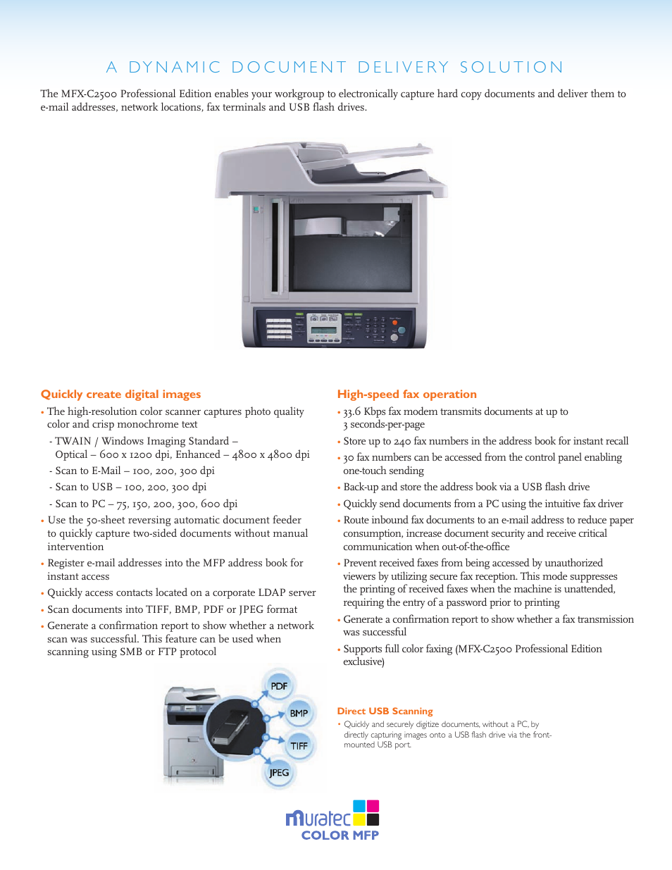Muratec MFX-C2500 Professional Edition MK3190 User Manual | Page 5 / 6