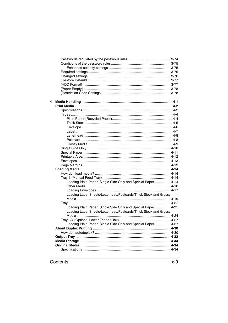 Contents x-9 | Muratec Printer/Copier/Scanner MFX-C3035 User Manual | Page 10 / 392