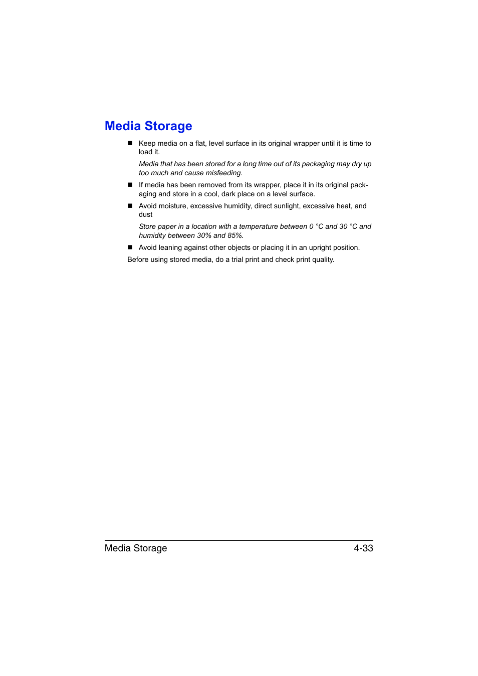 Media storage, Media storage -33 | Muratec Printer/Copier/Scanner MFX-C3035 User Manual | Page 158 / 392