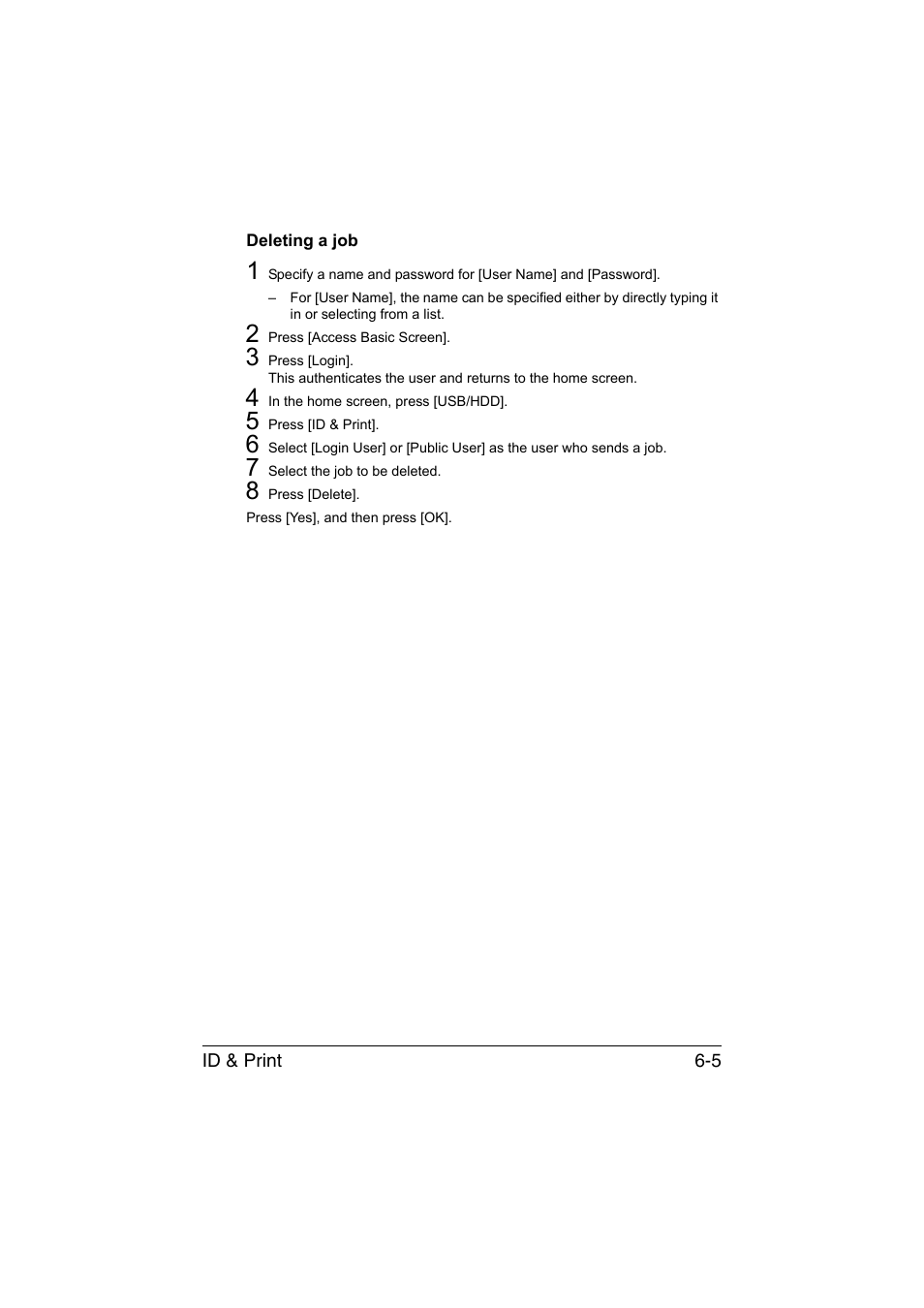Deleting a job, Deleting a job -5 | Muratec Printer/Copier/Scanner MFX-C3035 User Manual | Page 180 / 392