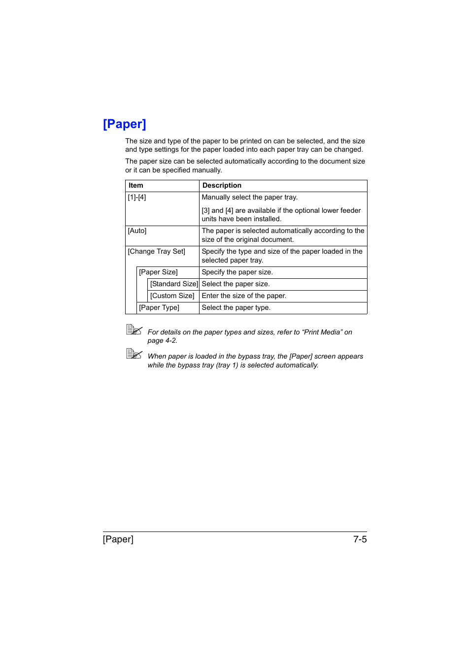Paper, Paper] -5 | Muratec Printer/Copier/Scanner MFX-C3035 User Manual | Page 186 / 392