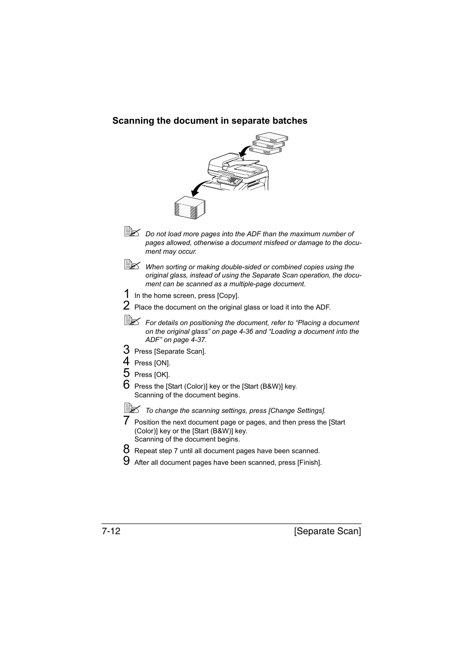 Scanning the document in separate batches, Scanning the document in separate batches -12 | Muratec Printer/Copier/Scanner MFX-C3035 User Manual | Page 193 / 392