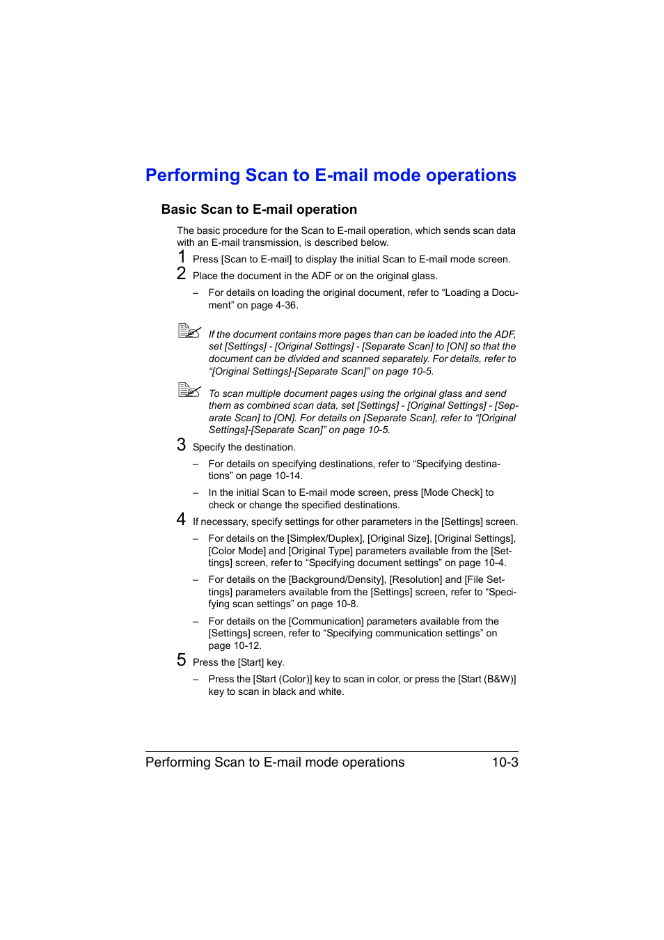 Performing scan to e-mail mode operations, Basic scan to e-mail operation, Performing scan to e-mail mode operations -3 | Basic scan to e-mail operation -3 | Muratec Printer/Copier/Scanner MFX-C3035 User Manual | Page 218 / 392