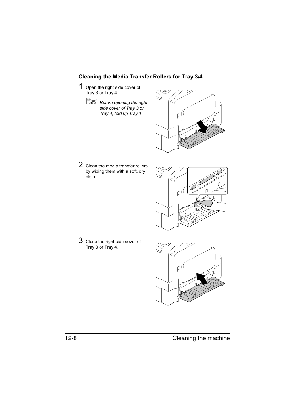 Cleaning the media transfer rollers for tray 3/4 | Muratec Printer/Copier/Scanner MFX-C3035 User Manual | Page 297 / 392
