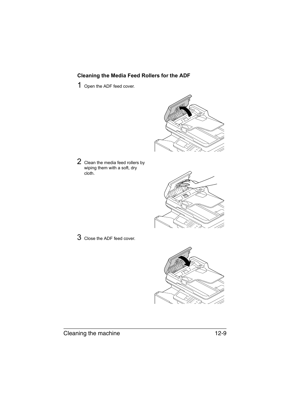 Cleaning the media feed rollers for the adf, Cleaning the media feed rollers for the adf -9 | Muratec Printer/Copier/Scanner MFX-C3035 User Manual | Page 298 / 392
