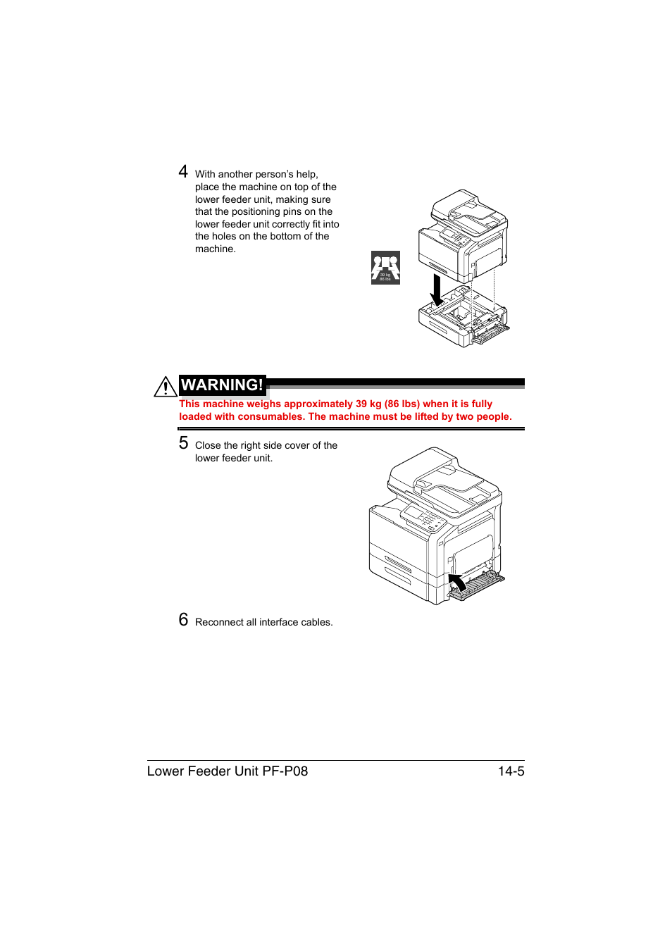Warning | Muratec Printer/Copier/Scanner MFX-C3035 User Manual | Page 354 / 392