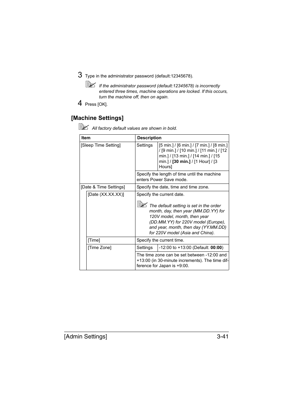 Machine settings, Machine settings] -41 | Muratec Printer/Copier/Scanner MFX-C3035 User Manual | Page 88 / 392