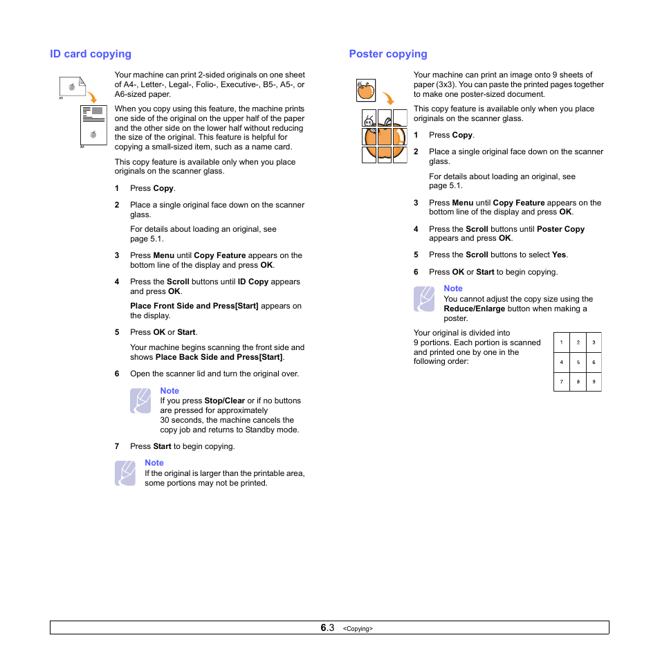 Id card copying, Poster copying | Muratec MFX-3050 User Manual | Page 37 / 142