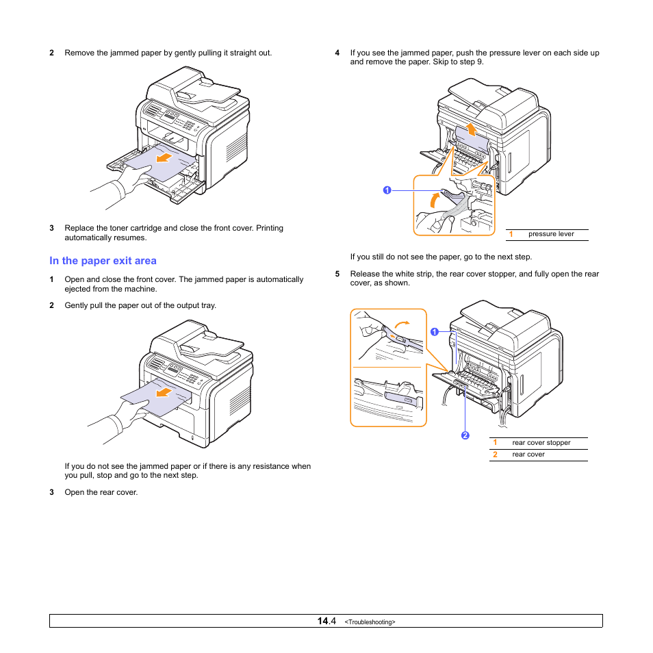 In the paper exit area | Muratec MFX-3050 User Manual | Page 74 / 142