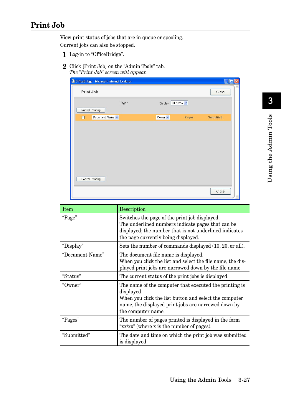 Print job, Print job -27 | Muratec MFX-2030 User Manual | Page 101 / 189