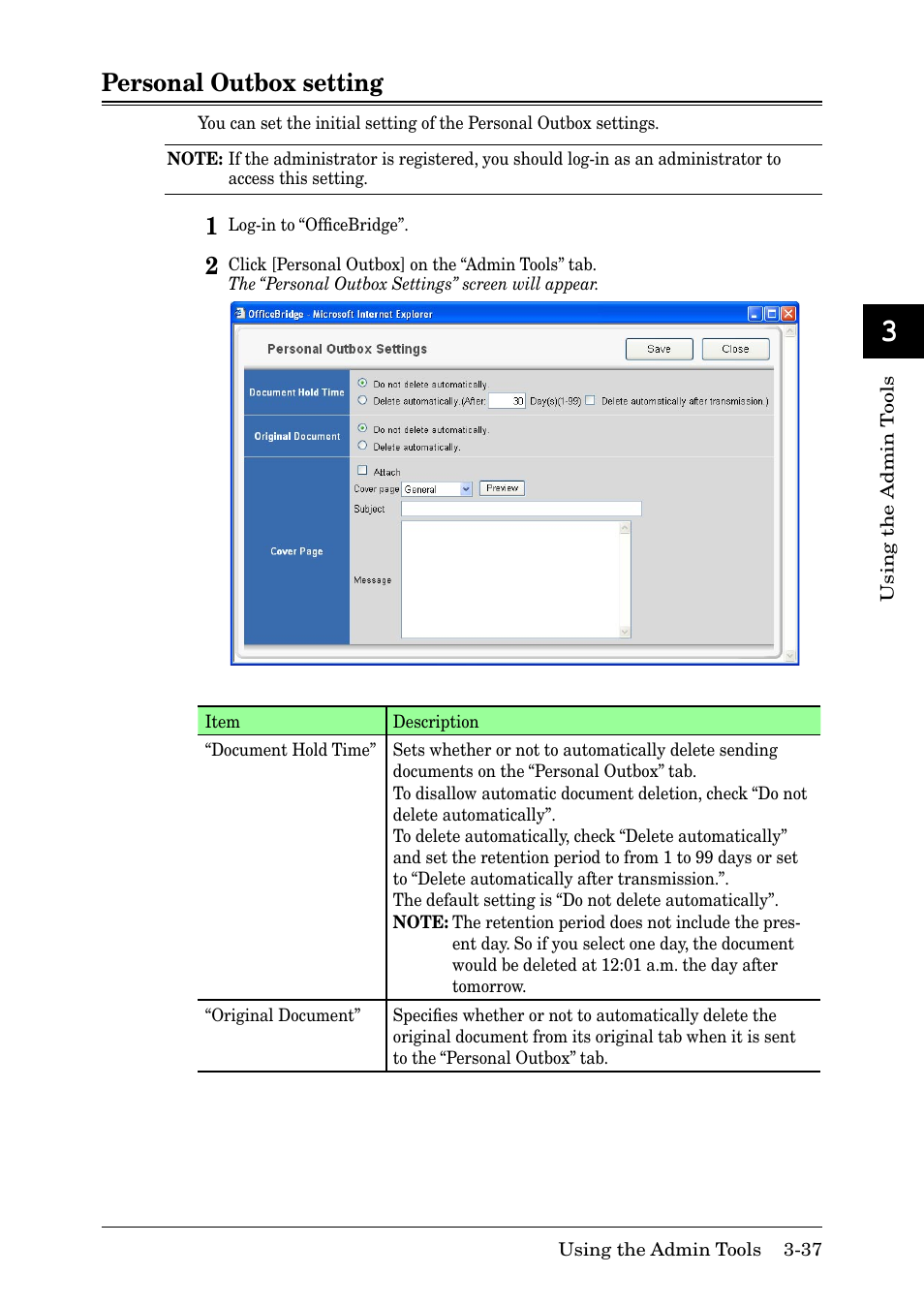 Personal outbox setting, Personal outbox setting -37 | Muratec MFX-2030 User Manual | Page 111 / 189
