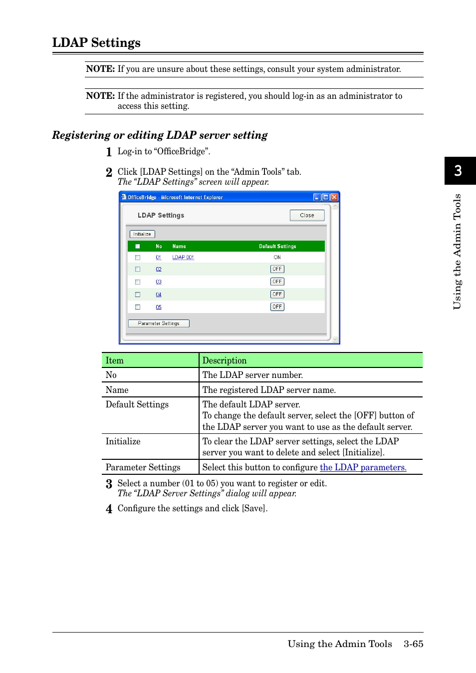 Ldap settings, Ldap settings -65 | Muratec MFX-2030 User Manual | Page 139 / 189