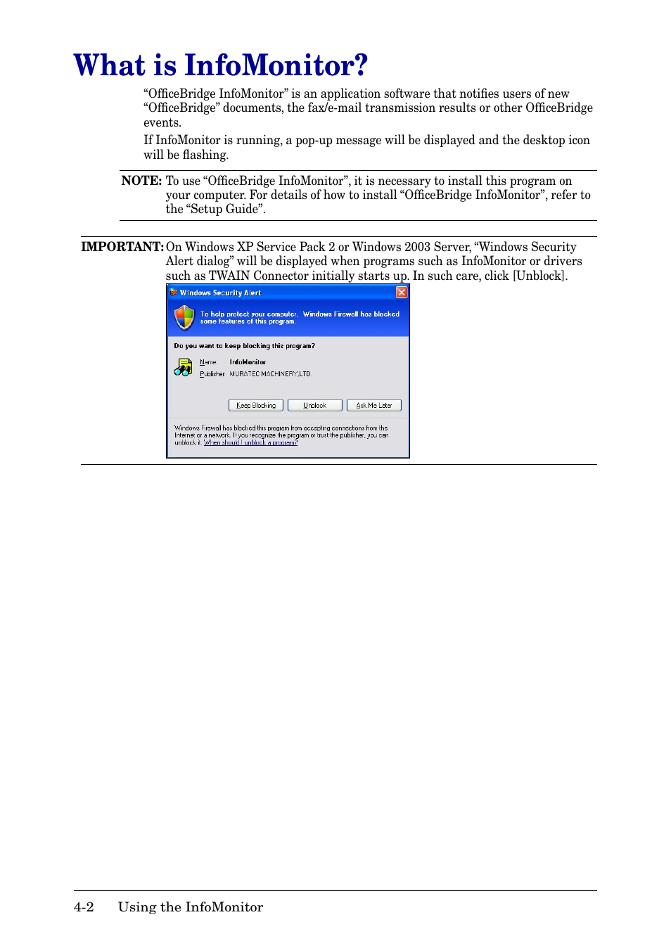 What is infomonitor, What is infomonitor? -2 | Muratec MFX-2030 User Manual | Page 152 / 189