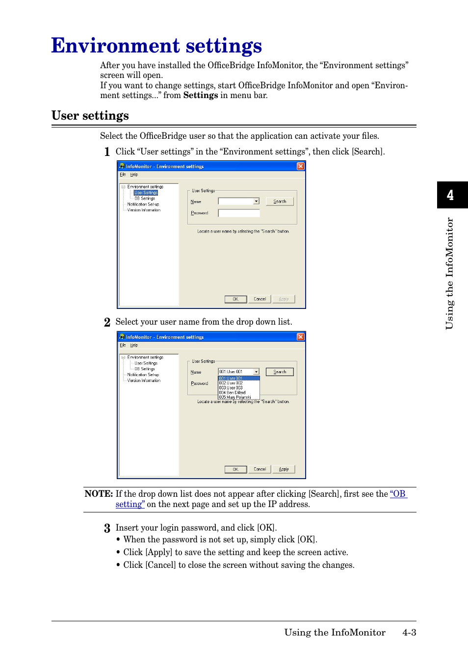 Environment settings, User settings, Environment settings -3 | User settings -3 | Muratec MFX-2030 User Manual | Page 153 / 189