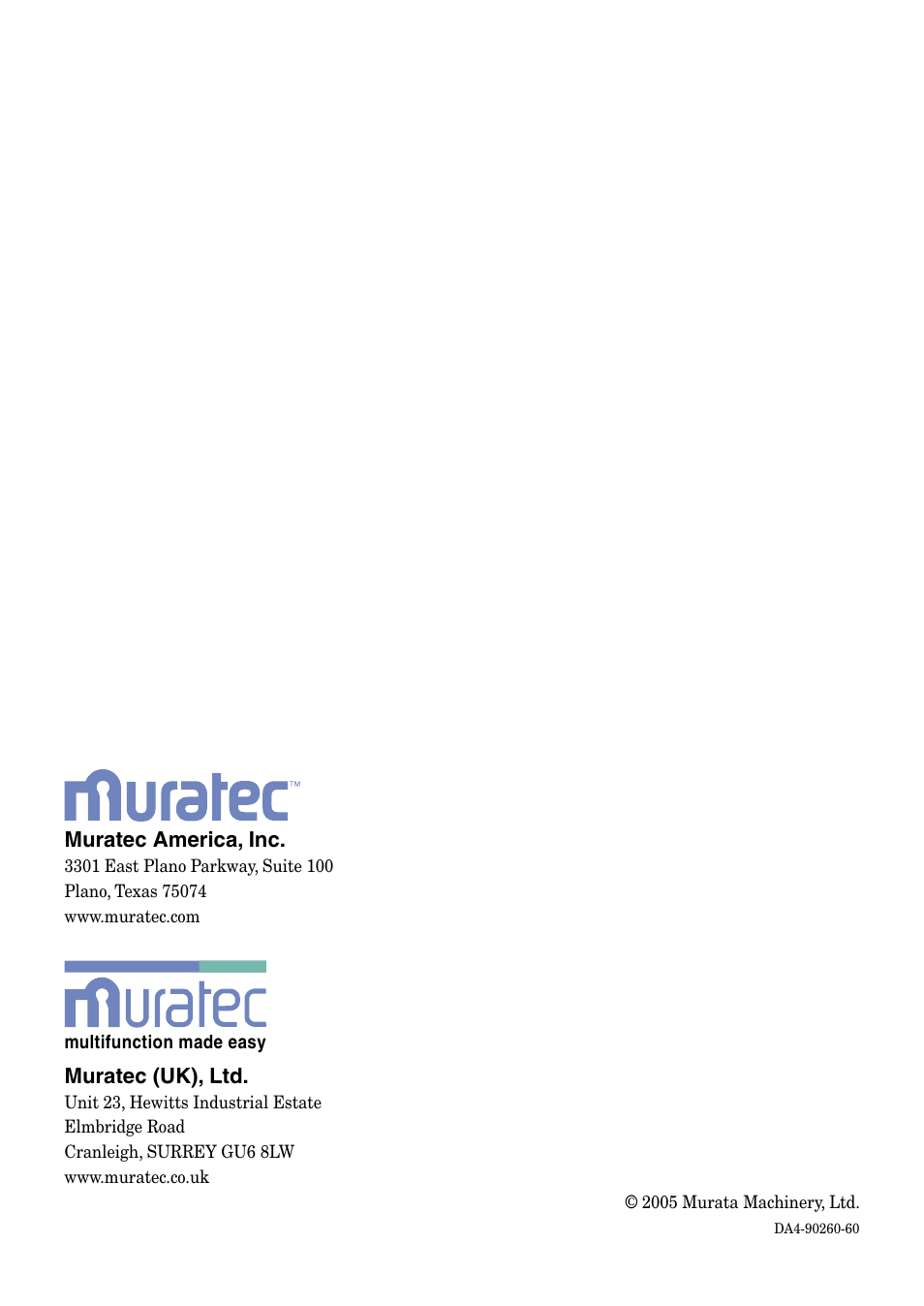 Muratec MFX-2030 User Manual | Page 189 / 189