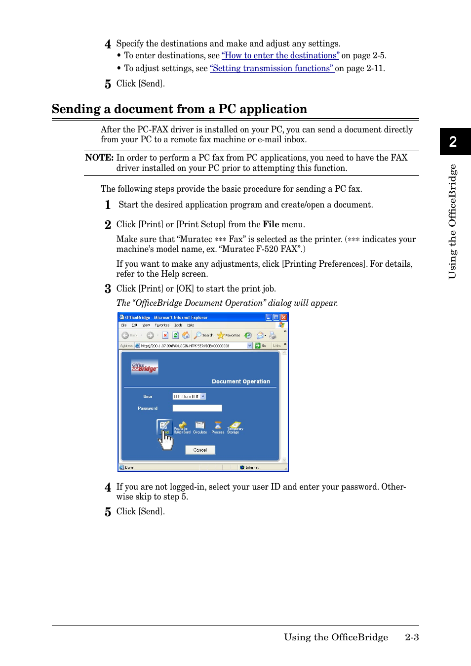 Sending a document from a pc application, Sending a document from a pc application -3, 13 ai | Muratec MFX-2030 User Manual | Page 30 / 189