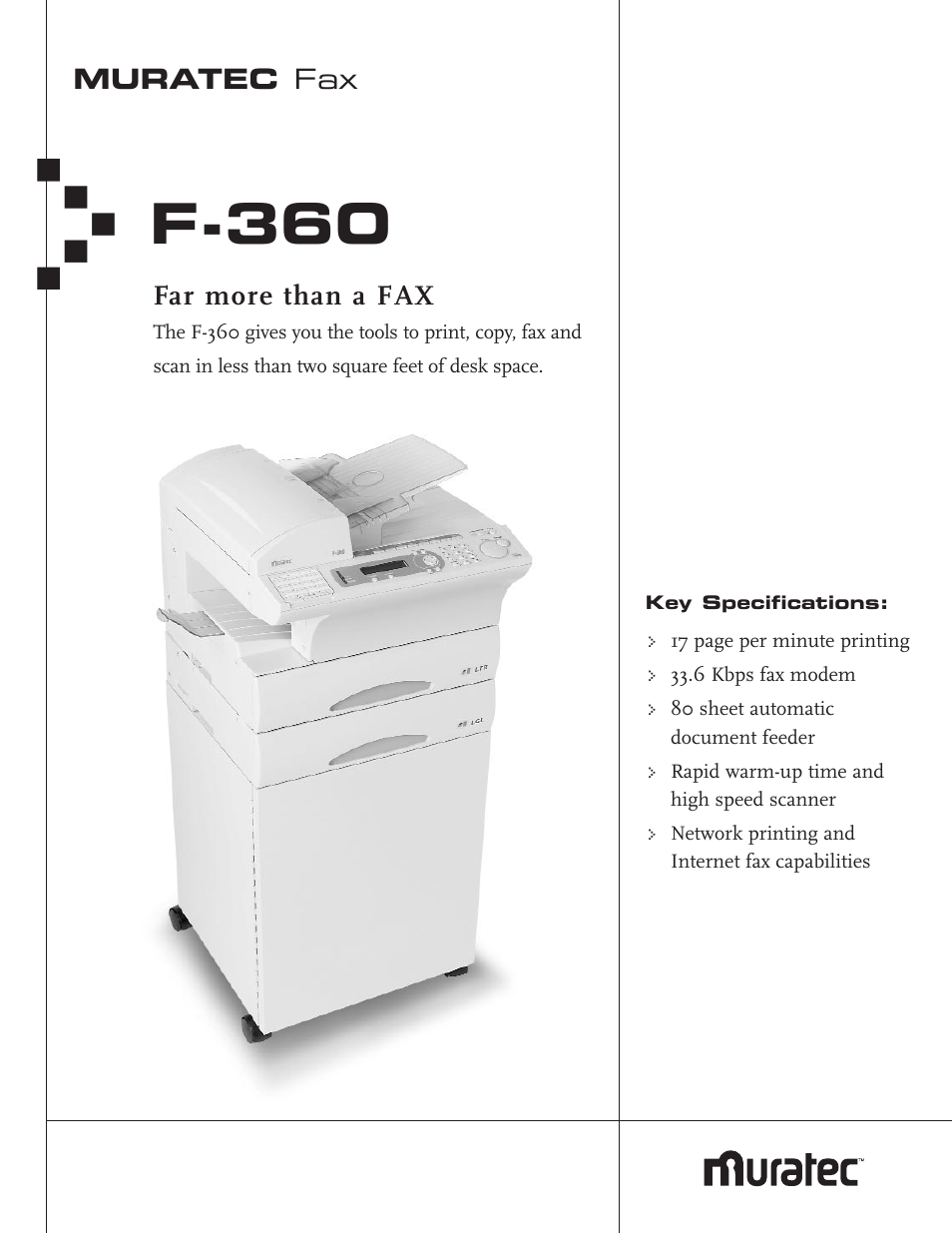 Muratec F-360 User Manual | 2 pages