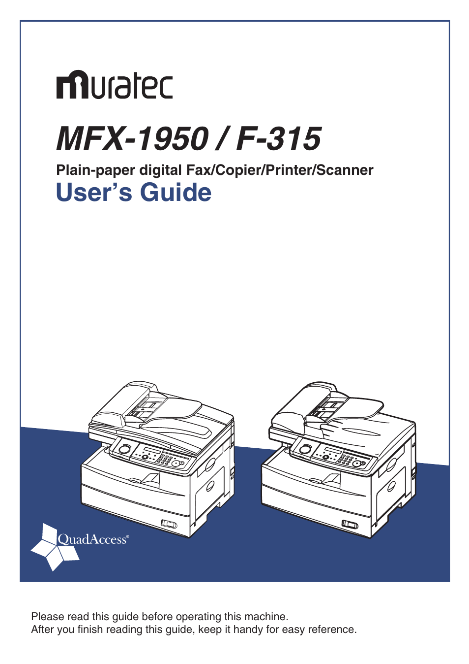 Muratec MFX-1950 User Manual | 198 pages
