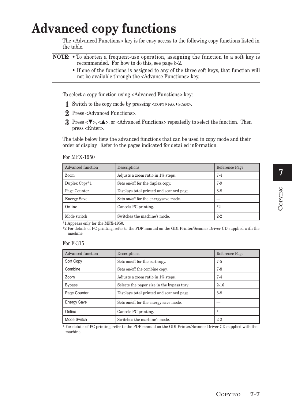 Advanced copy functions, Advanced copy functions -7 | Muratec MFX-1950 User Manual | Page 123 / 198