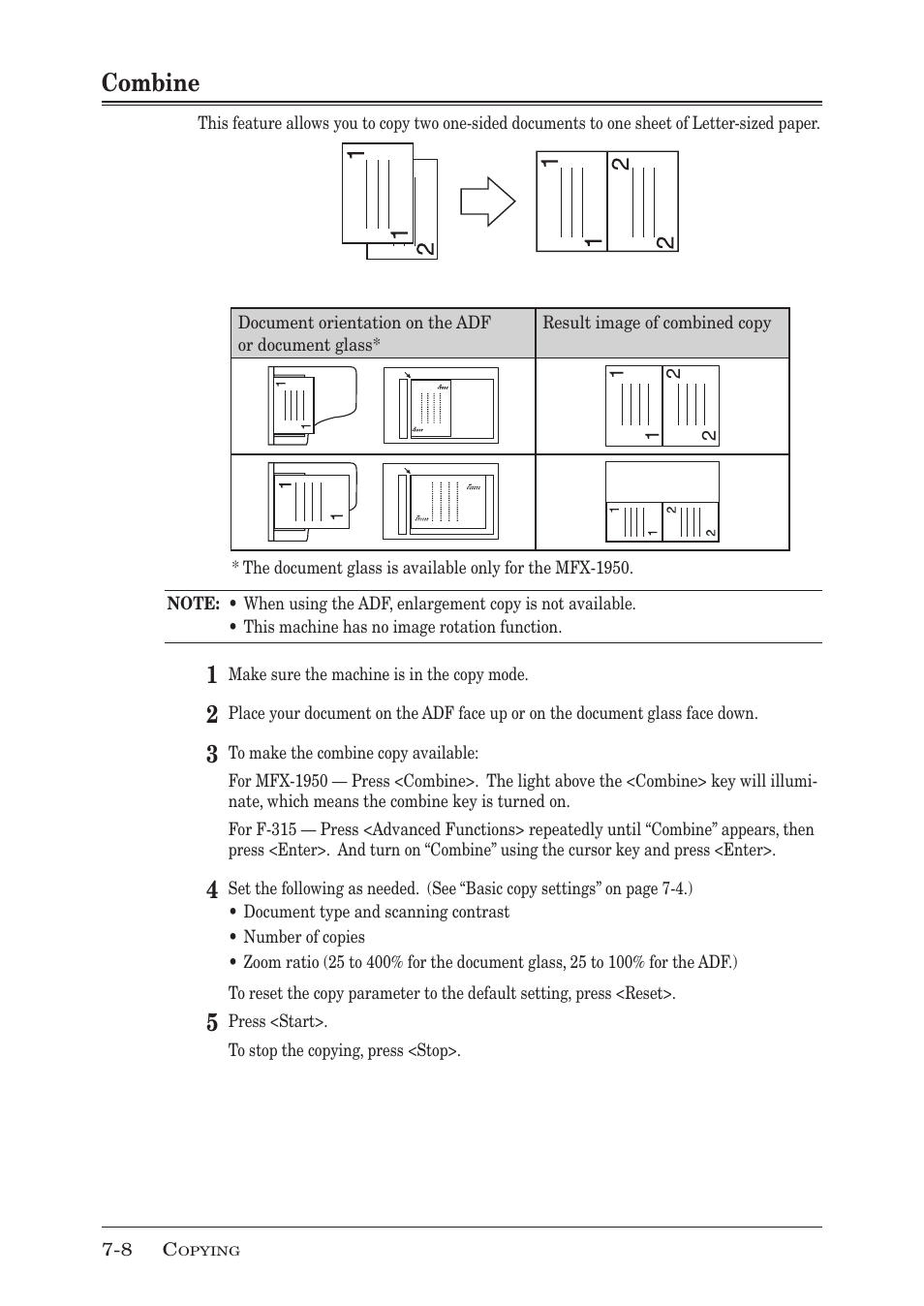 Combine, Combine -8 | Muratec MFX-1950 User Manual | Page 124 / 198