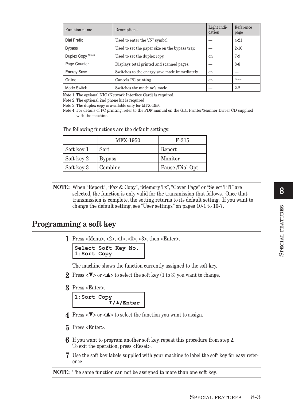 Programming a soft key, Programming a soft key -3, Programming a soft key 1 | Muratec MFX-1950 User Manual | Page 131 / 198