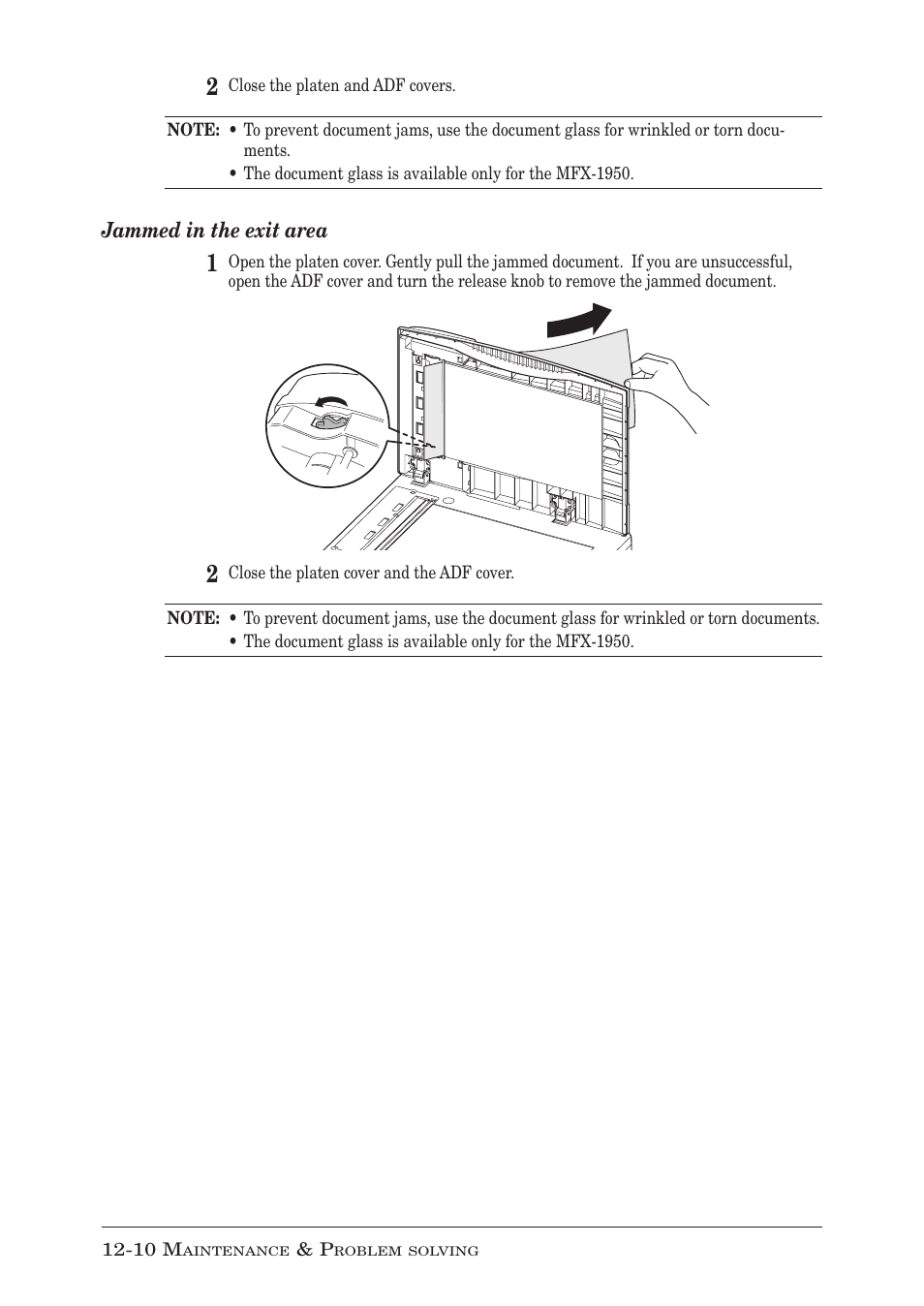 Jammed in the exit area | Muratec MFX-1950 User Manual | Page 174 / 198