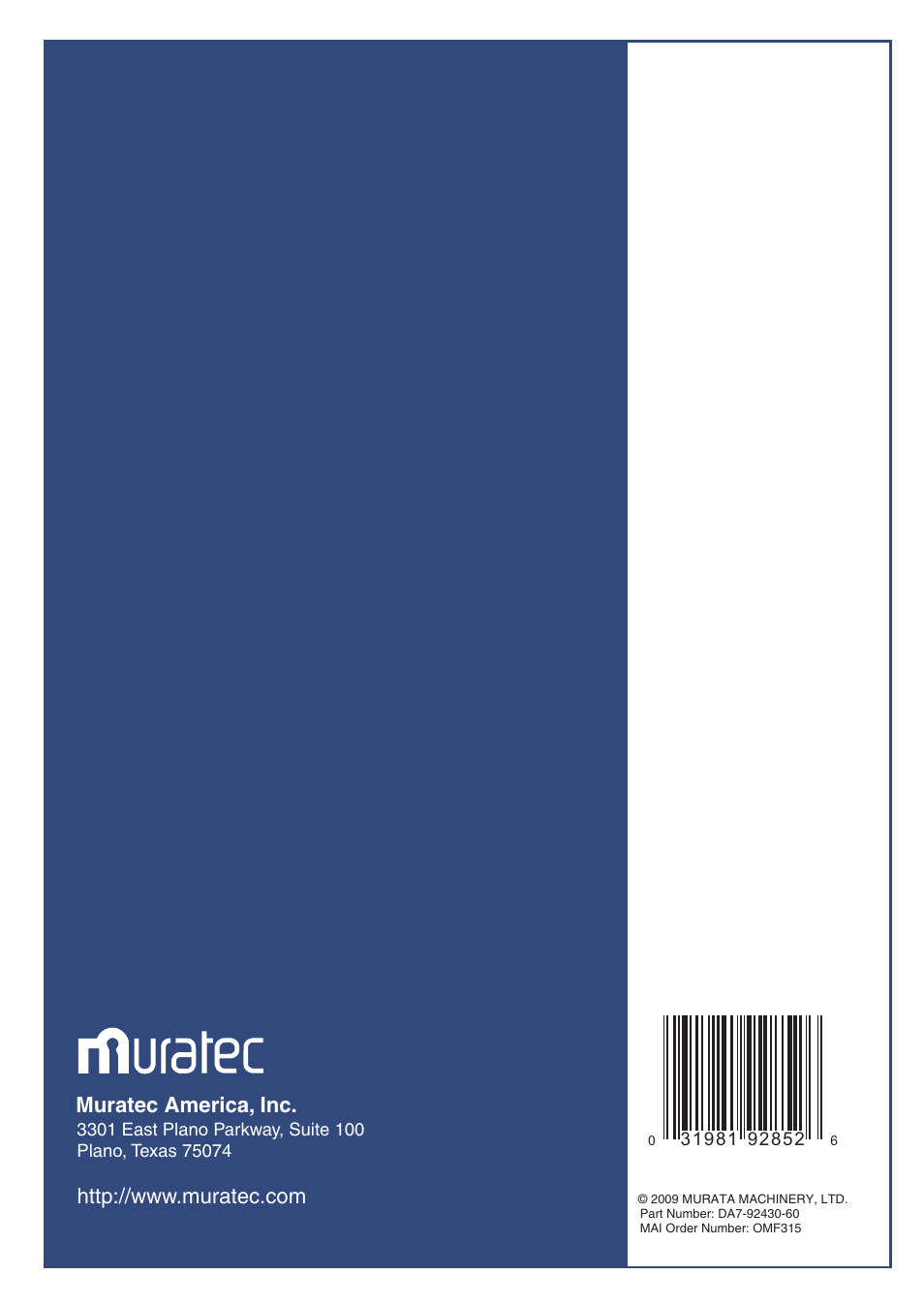 User’s guide, Plain-paper digital fax/copier/printer/scanner | Muratec MFX-1950 User Manual | Page 198 / 198