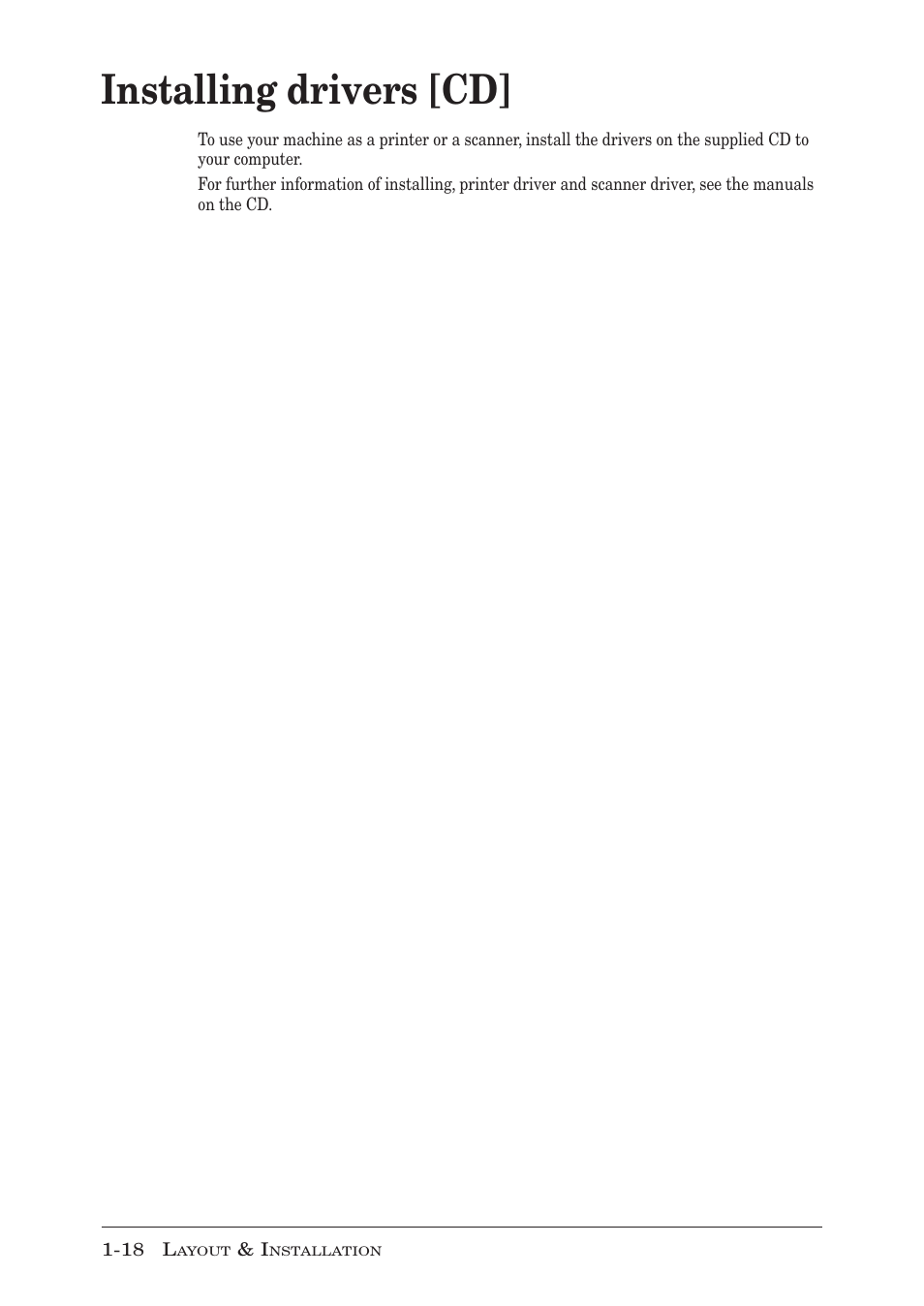 Installing drivers [cd, Installing drivers [cd] -18 | Muratec MFX-1950 User Manual | Page 38 / 198