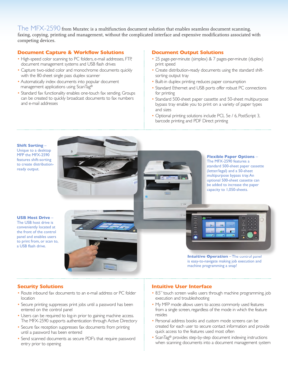 The mfx-2590 | Muratec BUSINESS-CLASS DOCUMENT SOLUTIONS MFX-2590 User Manual | Page 2 / 6