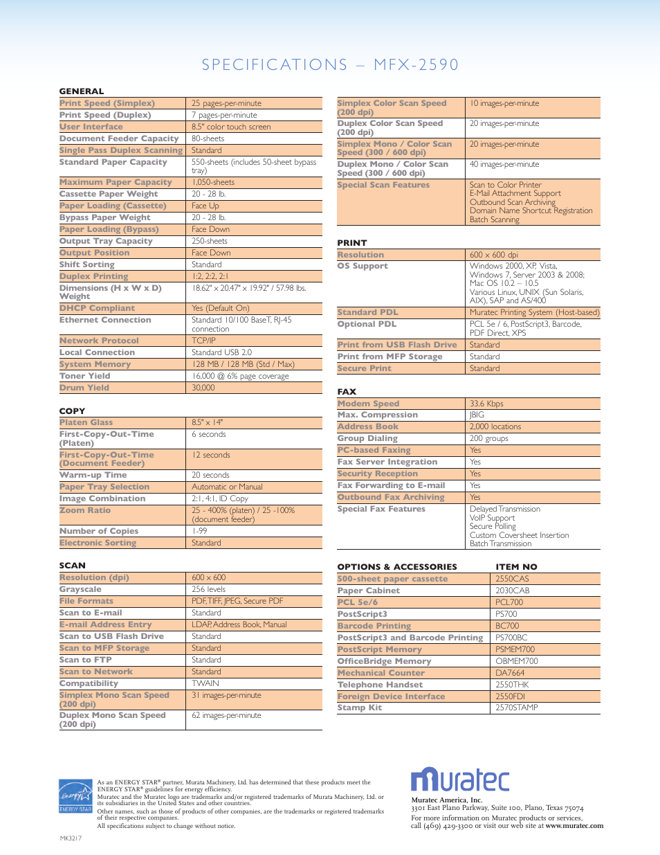 Muratec BUSINESS-CLASS DOCUMENT SOLUTIONS MFX-2590 User Manual | Page 6 / 6