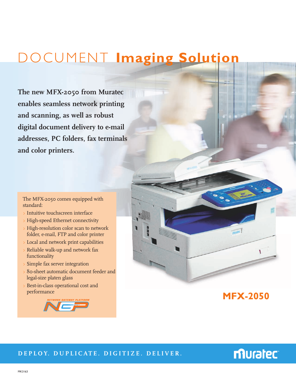 Muratec MFX-2050 User Manual | 2 pages