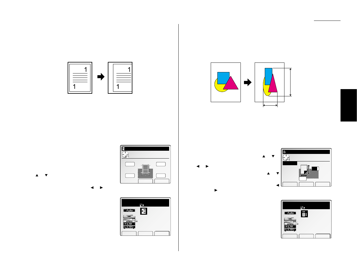 Binding margin, Directional magnification, Adjust the binding margin | Directional ratio(%) magnification | Muratec Fax Machine User Manual | Page 35 / 187