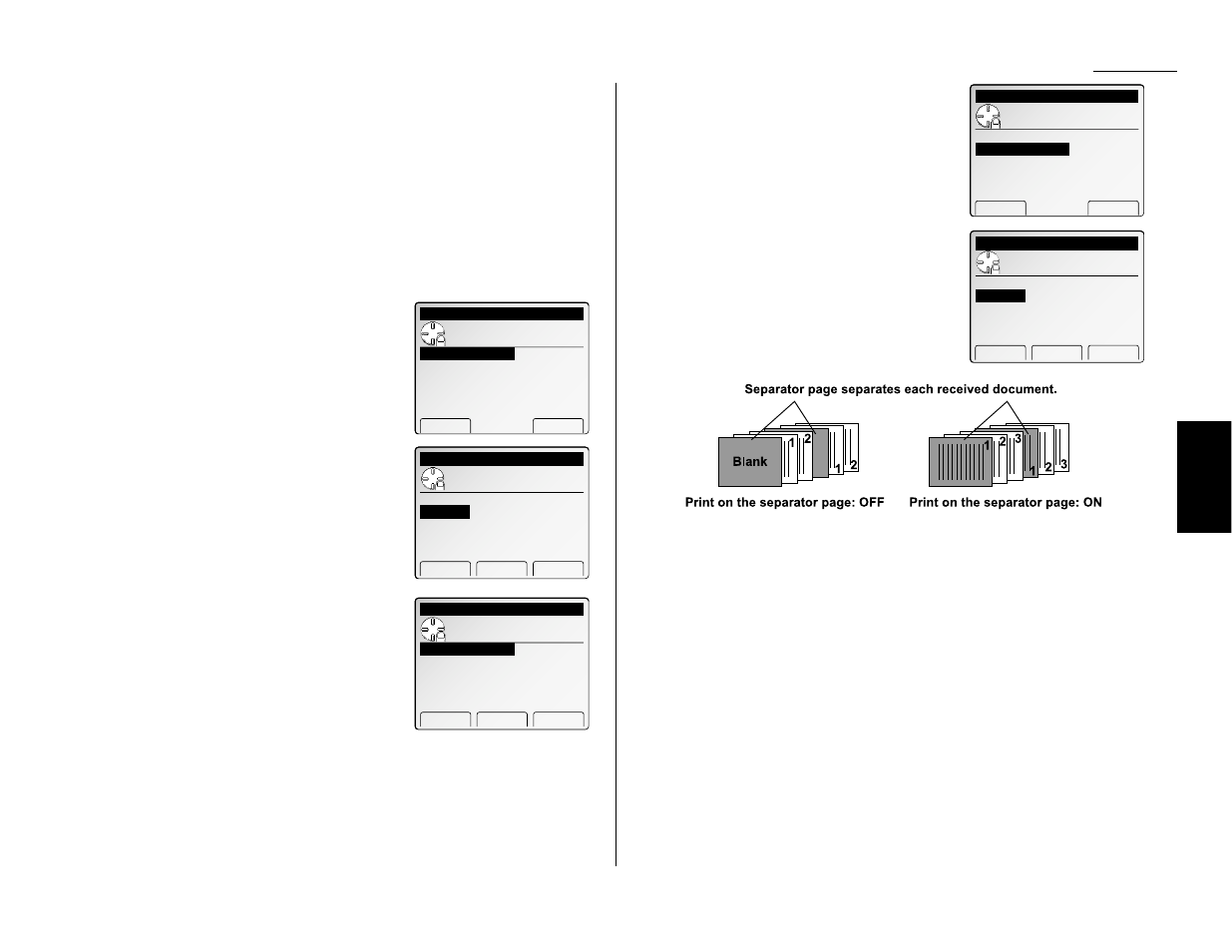 Separate each received document (separator page) | Muratec Fax Machine User Manual | Page 91 / 187