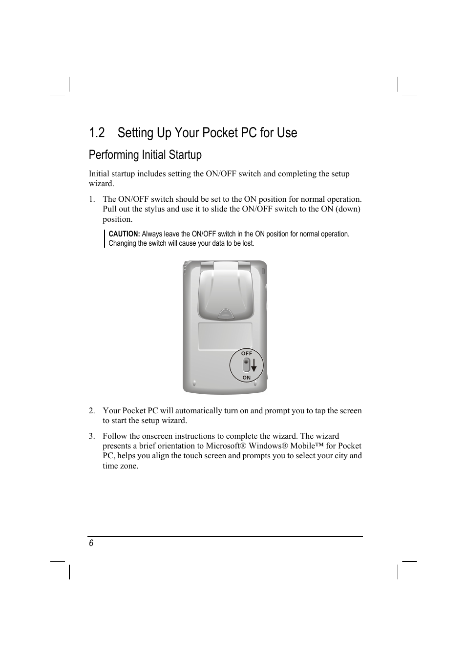 Setting up your pocket pc for use, Performing initial startup, 2 setting up your pocket pc for use | Mio 168 User Manual | Page 16 / 119