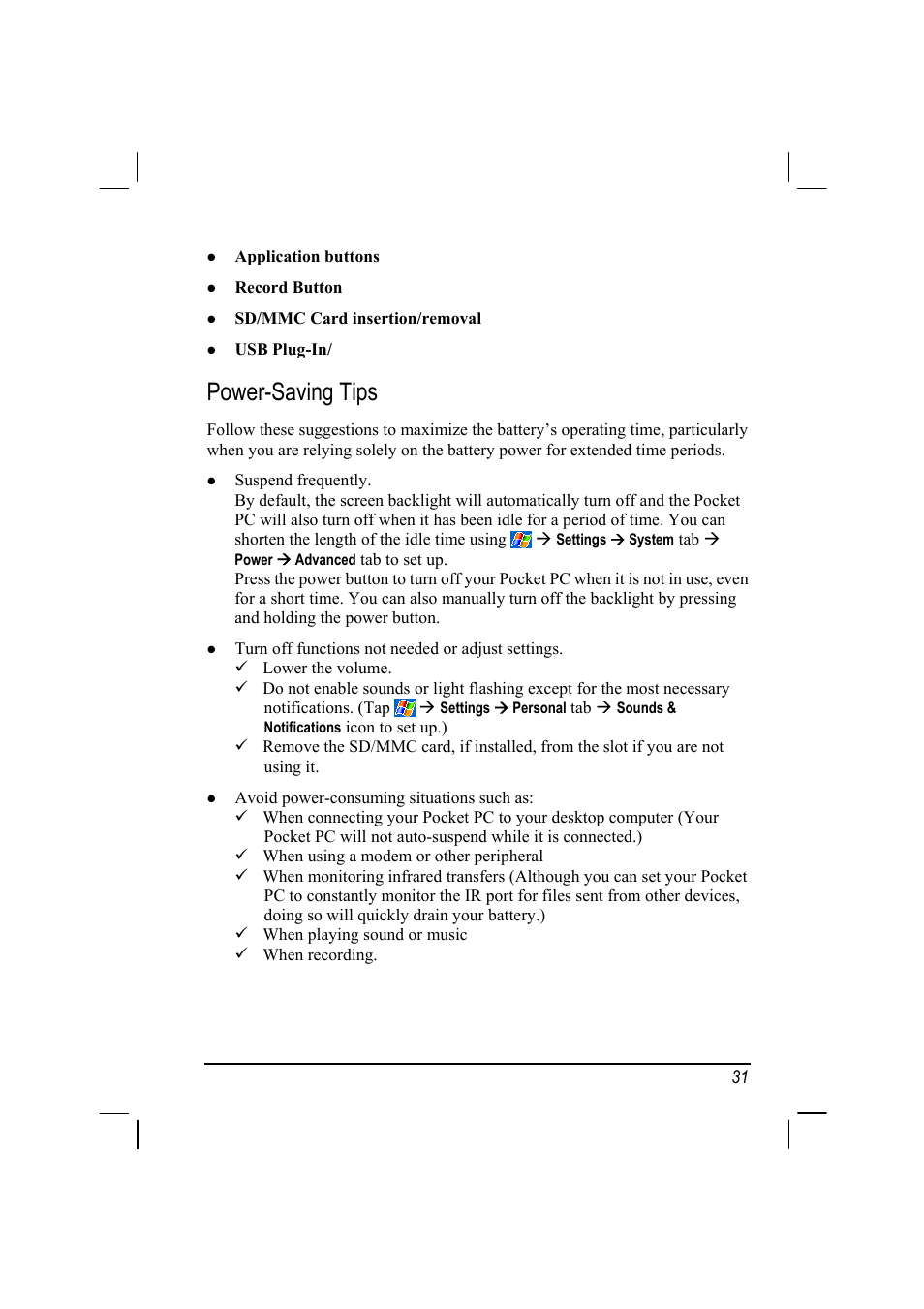 Power-saving tips | Mio 168 User Manual | Page 41 / 119