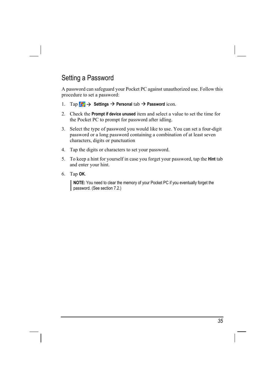 Setting a password | Mio 168 User Manual | Page 45 / 119