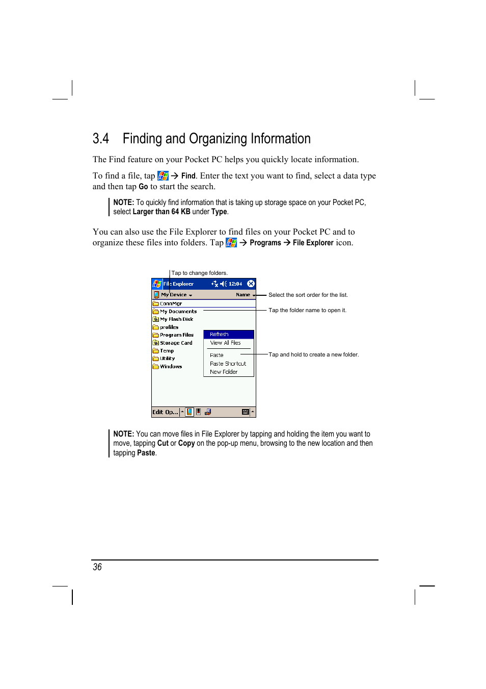 Finding and organizing information, 4 finding and organizing information | Mio 168 User Manual | Page 46 / 119