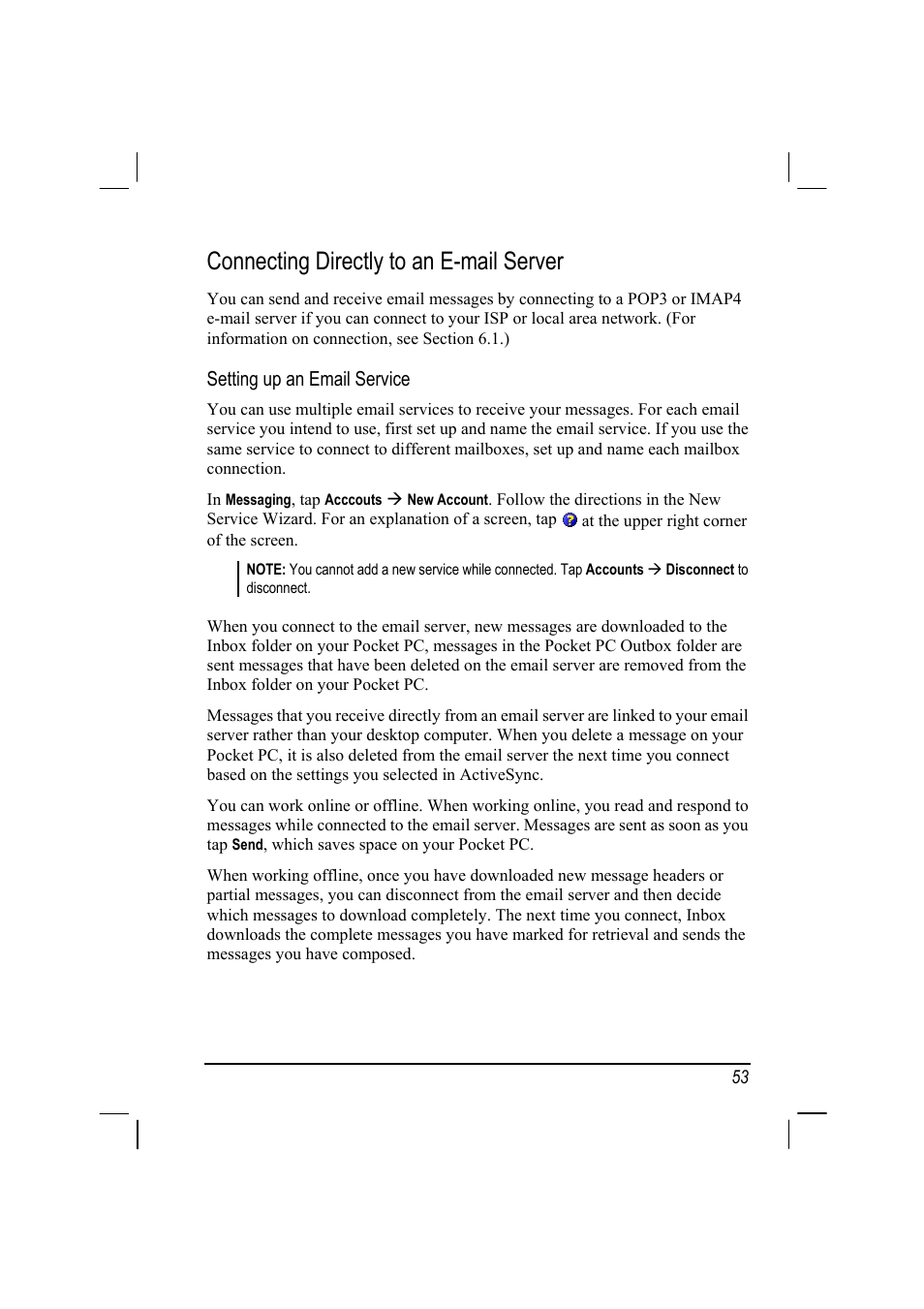 Connecting directly to an e-mail server | Mio 168 User Manual | Page 63 / 119