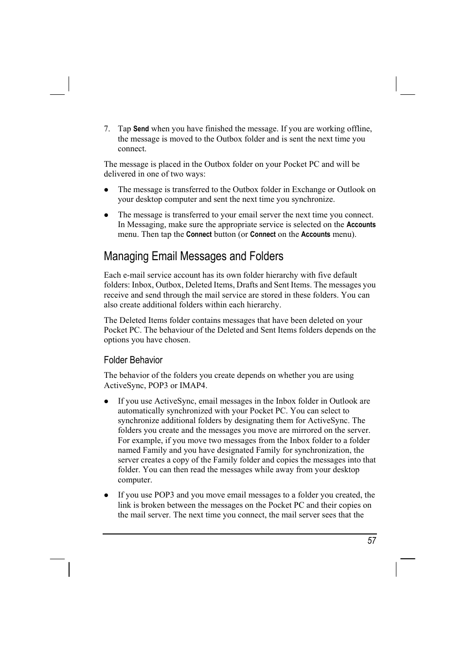 Managing email messages and folders | Mio 168 User Manual | Page 67 / 119