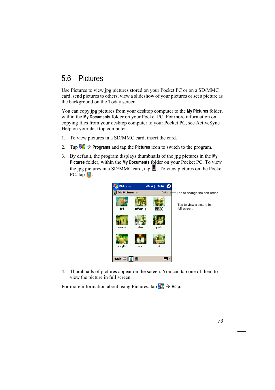 Pictures, 6 pictures | Mio 168 User Manual | Page 83 / 119