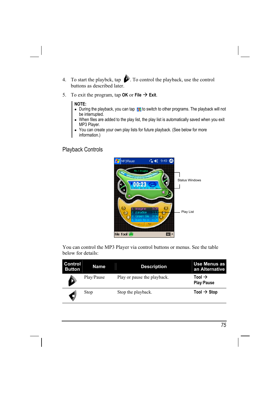 Playback controls | Mio 168 User Manual | Page 85 / 119