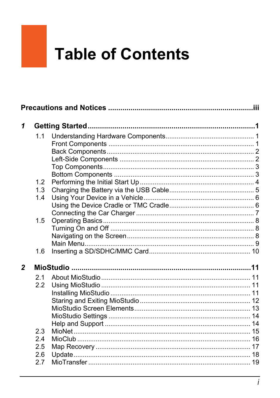 Mio Digi Walker C620t User Manual | Page 3 / 37