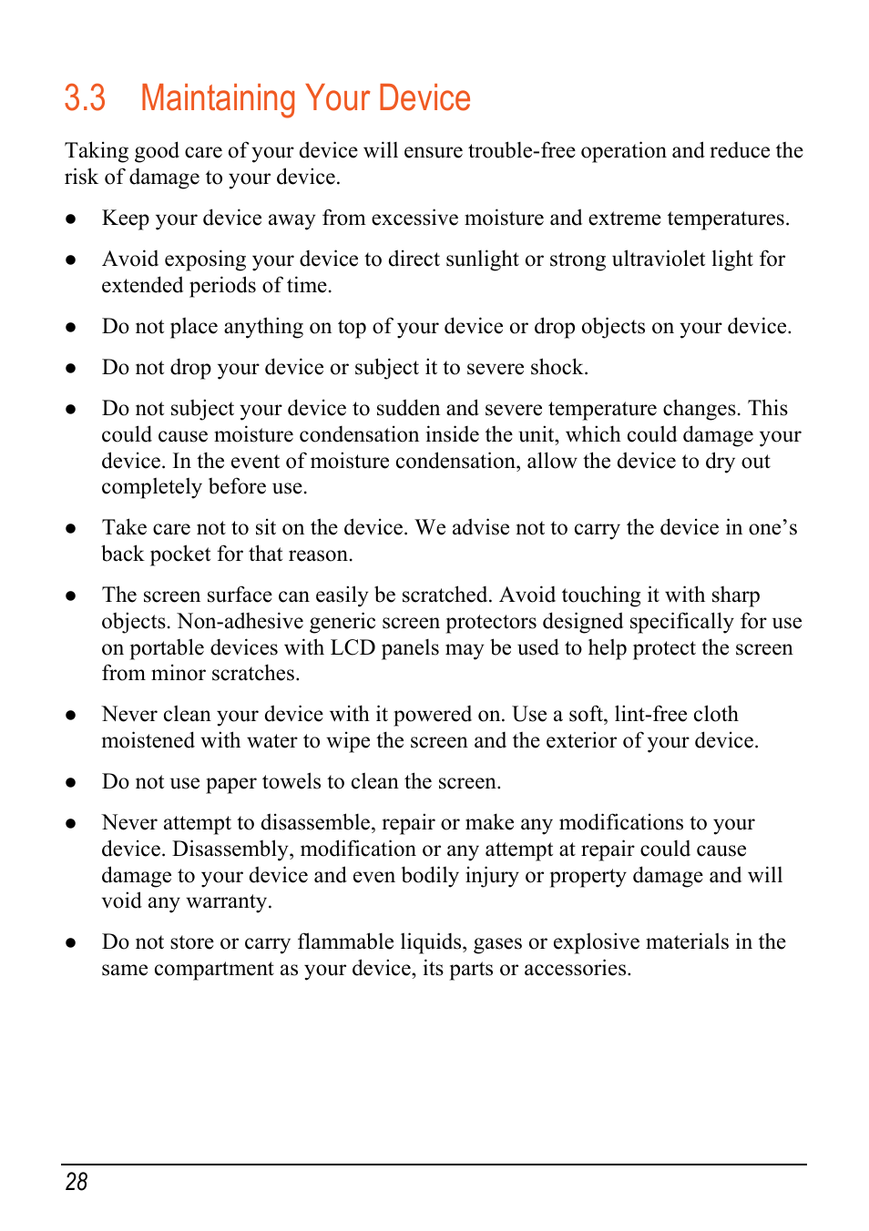 3 maintaining your device, Maintaining your device | Mio Digi Walker C620t User Manual | Page 34 / 37