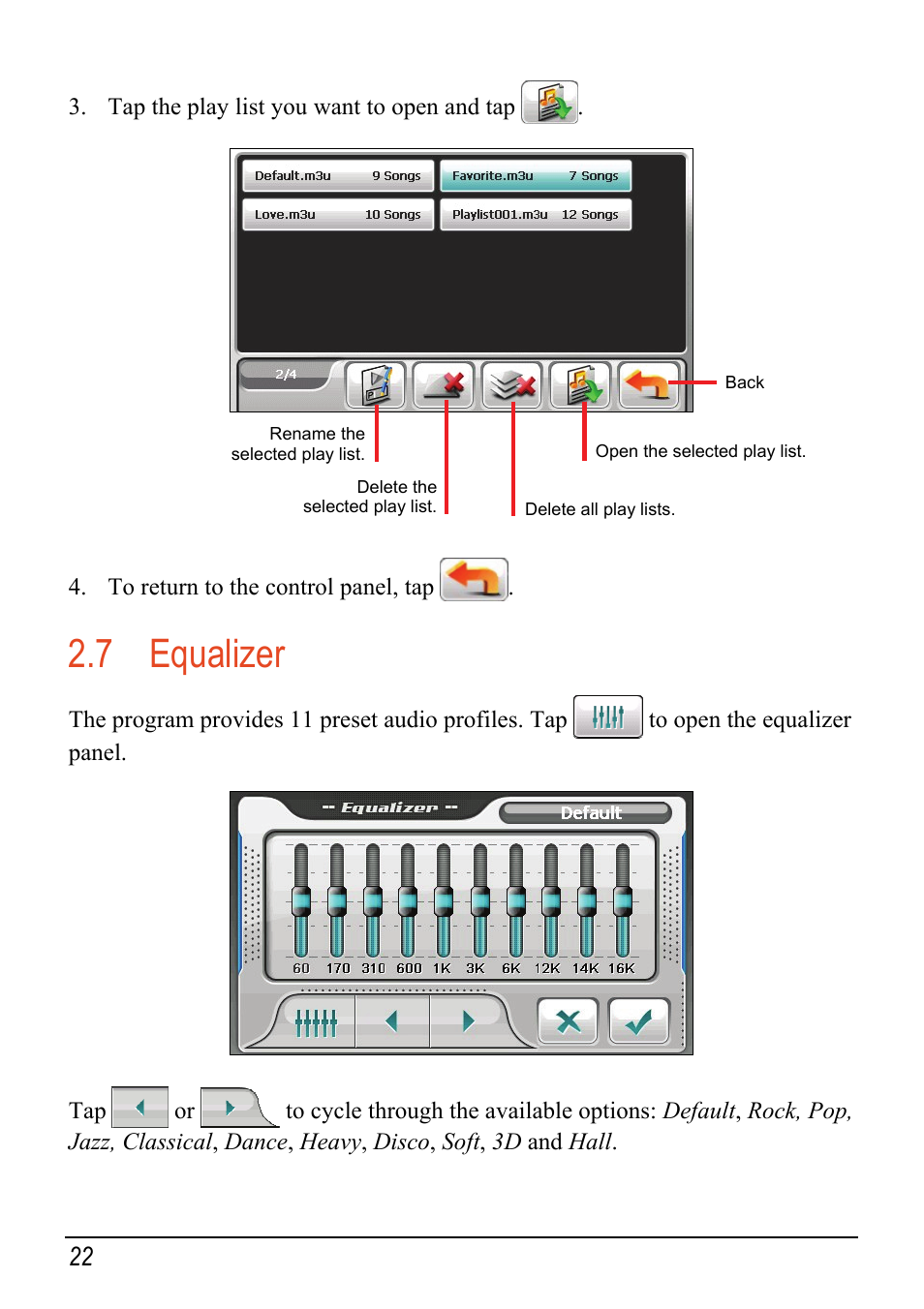 7 equalizer, Equalizer | Mio C520 User Manual | Page 30 / 97