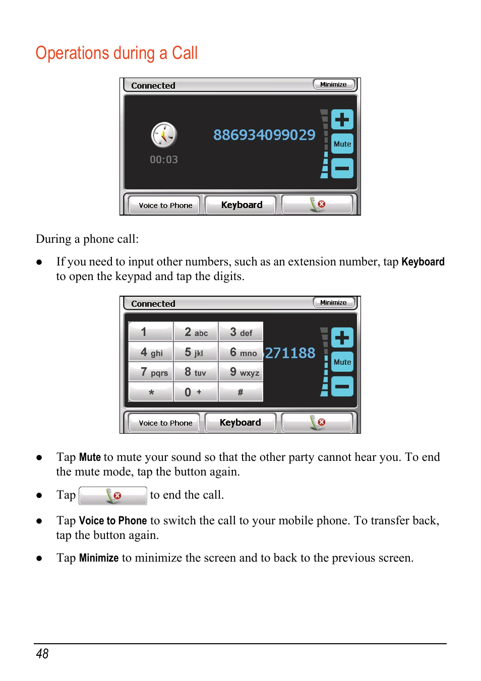 Operations during a call | Mio C520 User Manual | Page 56 / 97