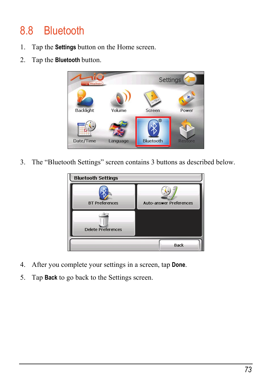 8 bluetooth, Bluetooth | Mio C520 User Manual | Page 81 / 97
