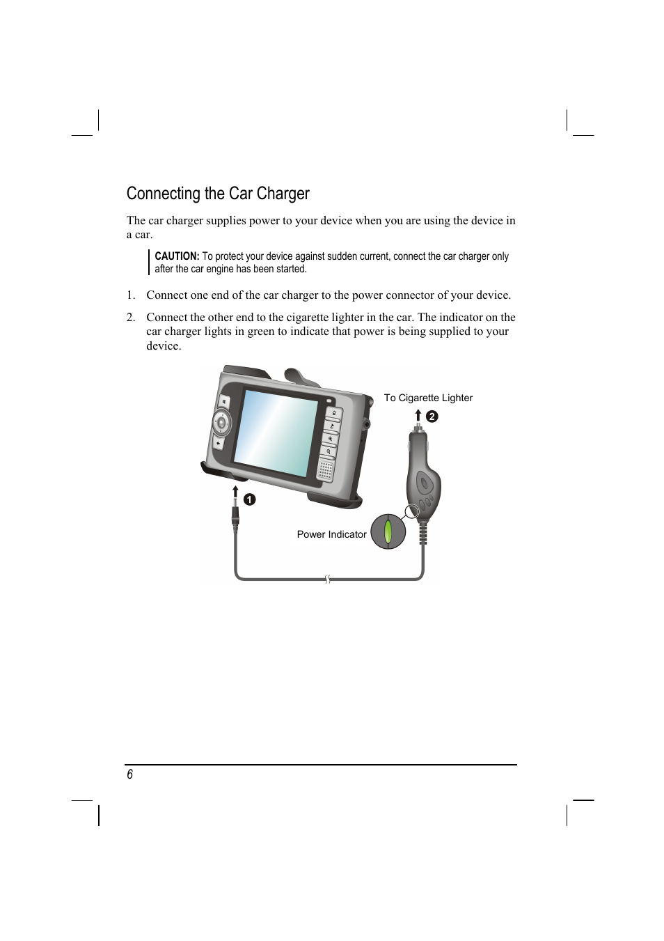 Connecting the car charger | Mio 268 User Manual | Page 14 / 64