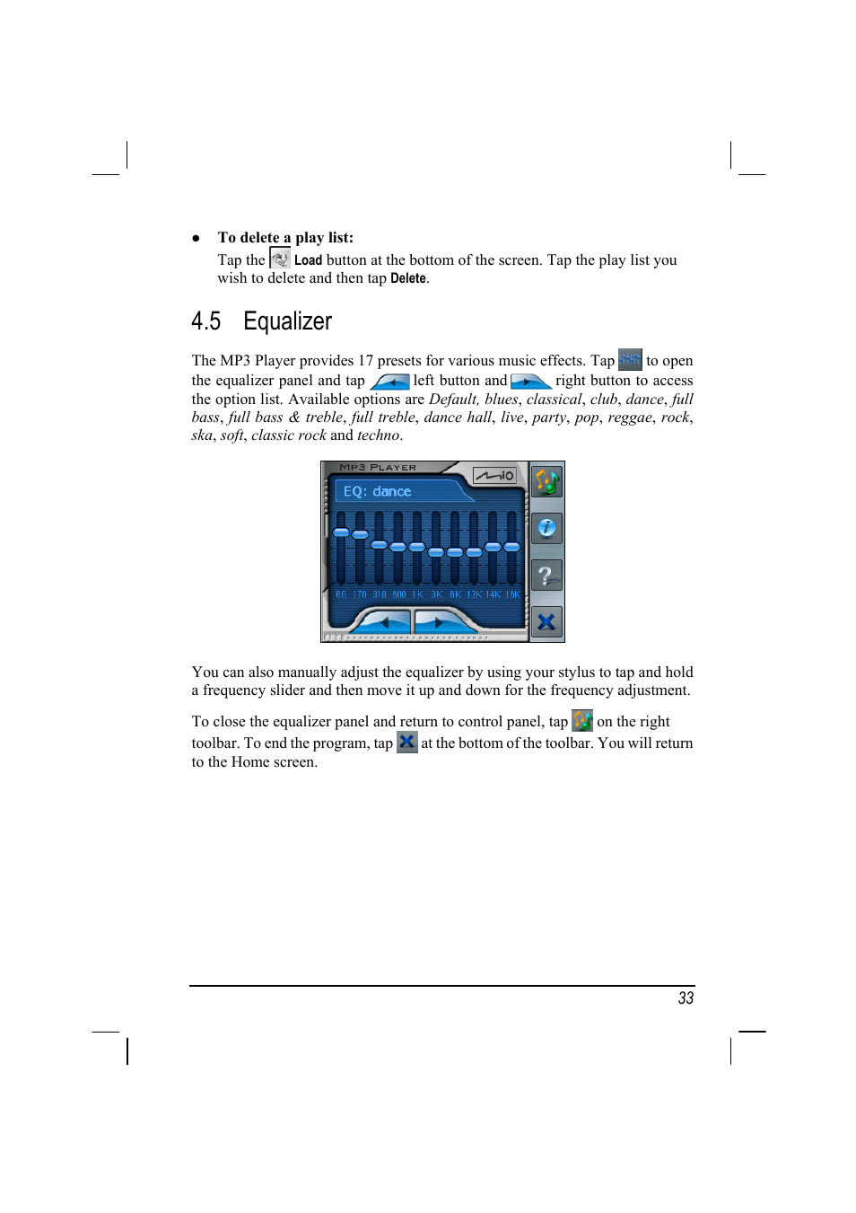 Equalizer, 5 equalizer | Mio 268 User Manual | Page 41 / 64